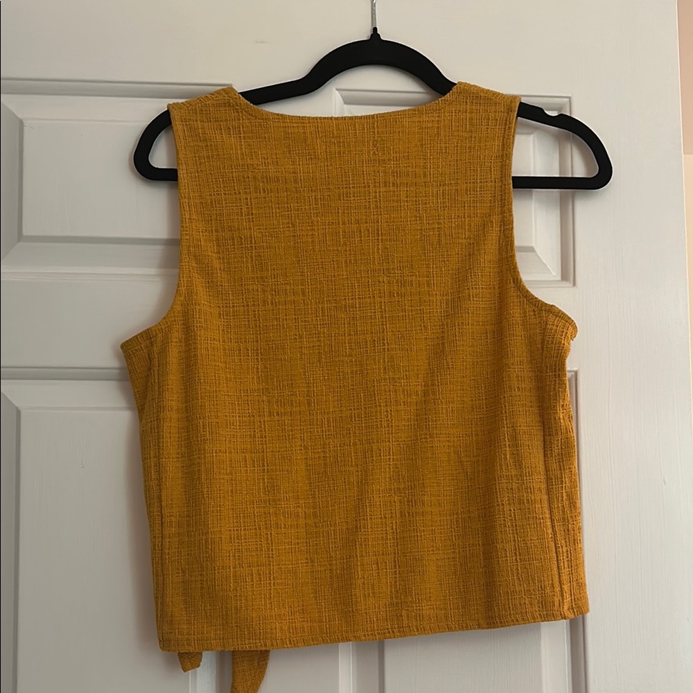 Madewell Mustard Wrap Top - Picture 8 of 8